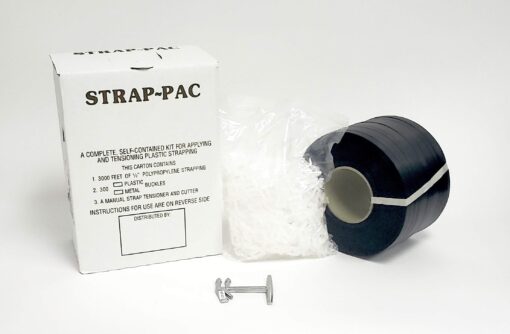 PAC Strapping SP-P Strap Pac Plastic Strapping Kit with Plastic Buckles, 1/2" Wide Polypropylene Strapping