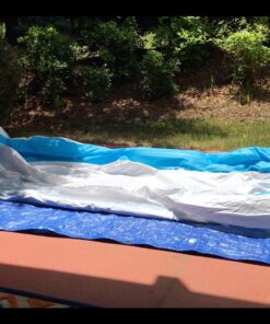 Intex 56483EP Inflatable 8.5' x 5.75' Swim Center Family Pool for 2-3 Kids, Backyard Splash Pool for Children 6+ Years Old, 198-Gallons, Blue & White Family Swim Center 39 710Z81DBMkL