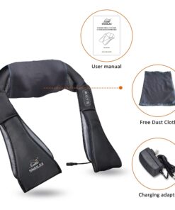 Snailax Cordless Massager - Shiatsu Neck and Shoulder Massager with Heat, Portable, Lumbar, Foot Electric Massage Pillow Black 26 710Zz4s6FL