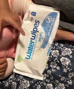 WaterWipes Plastic-Free Original Baby Wipes, 99.9% Water Based Wipes, Unscented & Hypoallergenic for Sensitive Skin, 60 Count (Pack of 12), Packaging May Vary 60 Count (Pack of 12) 25 710aM7uixiL