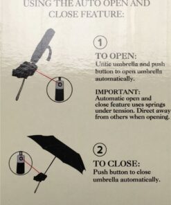 Alternative view of ShedRain Ultimate Umbrella 44” ARC, Auto Open/Close Wood handle, leather handle strap, 759562 (Black)