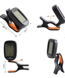 Guitar Tuner (2 Pack) for Acoustic Guitars, Violin, Ukulele (Uke), Bass, Mandolin, Banjo - (Black + White) - Premium Accessories by Nordic Essentials™ - Lifetime Warranty Black + White 18 710bdDopzL