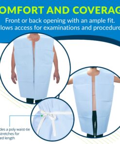 TIDI 813 Avalon Papers Standard Gown, Tissue/Poly/Tissue, Blue, Pack of 50 10 710c4J0xzNL