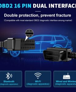 FOXWELL OBD2 OBD II 16Pin Male to Female Diagnostic Extension Convert Cable and FOXWELL NT301 OBD2 Scanner 12 710ck vR6BL