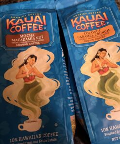 Kauai Hawaiian Ground Coffee, Coconut Caramel Crunch Flavor (10 Ounces) - 10% Hawaiian Coffee from Hawaii's Largest Coffee Grower - Bold, Rich Blend 10 Ounce (Pack of 1) 37 710d0F6vR9L