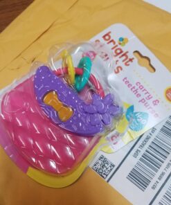 Bright Starts Carry & Teethe Purse Chillable Teether Toy, Ages 3 months +, Pretty in Pink 35 710dIMSydL 1