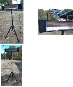 VAGKRI Outdoor Heaters, 1s Heating Electric Infrared Patio Heaters with Remote, 12H Timer, 3 Heat Levels, IP65 Waterproof, Electric Wall Heaters with Tripod Stand for Home, Office, Patio and Garage Black 38 710dmF5fixL