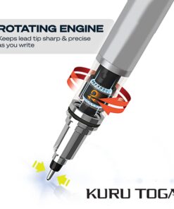 uni-ball Kuru Toga Mechanical Pencil with 0.7 mm Lead Refills & Pencil Erasers, HB #2 Black 26 710eA4dTdzL 2