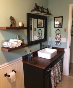 Design House 520320 Kimball Industrial Farmhouse 3-Light Indoor Bathroom Vanity Light with Metal Shades for Over the Mirror, Coffee Bronze 47 710egiWPR7L