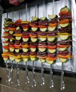 BearMoo Kabob Skewers 17" Stainless Steel BBQ Barbecue Skewers 7/20" Flat Metal Grilling Skewers Set, Reusable BBQ Sticks (Set of 12 +1 X Handy Storage) 12pcs 28 710fSX9NuML