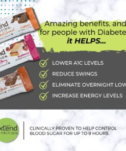 Extend Nutrition Diabetic Snacks Variety Pack for Adults and Kids For Blood Sugar Support, Low Carb Snack, Low Calorie Snacks, Keto Snacks, Sugar Free Snacks and Low Sugar Varieties, 4 Delicious Flavors Variety Pack, 12 Count Best Seller Variety Pack 13 710fhDwFThL