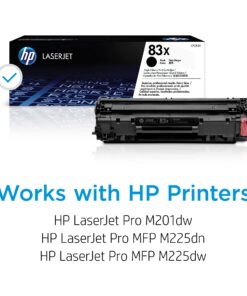 HP 83X Black High-yield Toner Cartridge | Works with HP LaserJet Pro M201, HP LaserJet Pro MFP M225 Series | CF283X 13 710g1p8fwvL