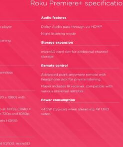 Roku Premiere - HD and 4K UHD Streaming Media Player with HDR 42 710g2yXRXIL