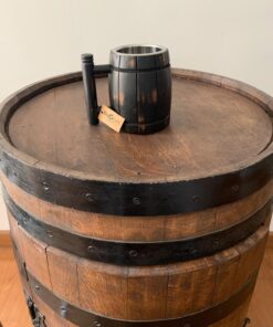 GoCraft Handmade Wooden Beer Mug with 18oz Stainless Steel Cup | Great Beer Gift Ideas Wooden Beer Tankard for Men | Vintage Bar accessories - Barrel Brown Retro Design 21 710gQoCuVL