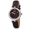 Burgi Diamond Accented Flower Dial Watch - 4 Diamond Hour Markers On Genuine Leather Strap - BUR128 Silver & Brown 10 710hElcQL 2
