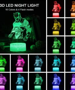 Omega Night Light Lamp 3D Vision Effect LED Night Lights Game Room Bedroom Decor Table Light Remote Control & 16 Colors Birthday Holiday Gift Ideas for Child Kids Teen Boyfriends (Omega(Remote)) Omega(Remote) 17 710hFBESIHL