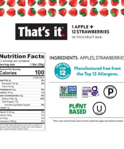 Alternative view of That's it. Variety Pack 100% Natural Real Fruit Bar, Best High Fiber Vegan, Gluten Free Healthy Snack, Paleo for Children & Adults, Non GMO No Added Sugar, No Preservatives Energy Food (12 Pack) 12 Count (Pack of 1)