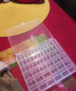 Paxcoo 36 Pcs Transparent Plastic Sewing Machine Bobbins with Case and Soft Measuring Tape for Brother Singer Babylock Janome 24 710iA0PTiqL