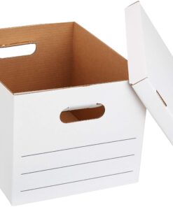 Alternative view of Amazon Basics Storage and Filing Boxes With Lid and Handles, Legal/Letter Size, Basic Duty, Pack of 20, White, 16.2" L x 12.5" W x 10.5" H 20-Pack