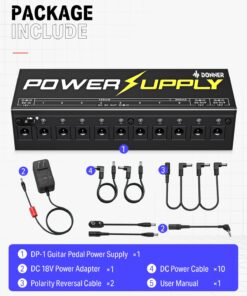 Donner DP-1 Guitar Power Supply 10 Isolated DC Output for 9V/12V/18V Effect Pedal 32 710iipF2HtL