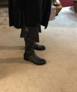 Ellie Shoes Men's 1" Heel Knee High Pirate with Buckle décor Boots Sizes Large Blkp 6 710iq9en53L