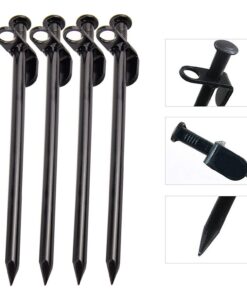 IUMÉ 10-Pack Tent Stakes, Black / 11.8inch Heavy Duty Camping Stakes with Oxford Fabric Pouch, Unbreakable and Inflexible Steel Ground Stakes Tent for Outdoor Trip Hiking Gardening 15 710kS0vKVL