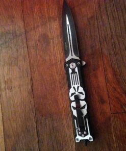 Punisher Glass Breaker Spring Assisted Knife Black Model 9 710lube5elL