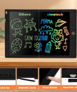LCD Writing Tablet, 12 Inch Kids Toys Colorful Doodle Board, Toddler Girl Toys for 3 4 5 6 7 8 Year Old Boys Baby, Drawing Doodle Pad Christmas Birthday Gift for Children (Black) 12'' Black 18 710m8JIvLdL