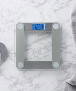 Eat Smart Products Free Body Tape Measure Included Digital Bathroom Scale with Extra Large Lighted Display, One Size, Clear 25 710mfoy2XvL