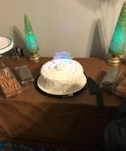 Dazzling Flashing Happy Birthday Cake Decoration - 3.25" x 4.75" (1 Count) - Perfect Celebration Centerpiece 37 710n6fHE7cL