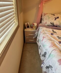 Amazon Basics Kid's Easy Care Microfiber Bed-in-a-Bag 7-Piece Bedding Set, Full/Queen, Purple Unicorns, Solid & Printed 30 710npgb5xpL 1