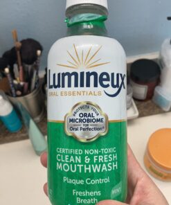 Lumineux Clean & Fresh Mouthwash 16 Oz. 2 Pack - Certified Non-Toxic - Fresh Breath in 14 Days - Fluoride Free, NO Alcohol, Artificial Colors, SLS Free, Dentist Formulated 16 Fl Oz (Pack of 2) 15 710oLb0pWZL