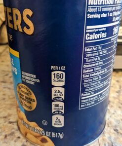 PLANTERS Deluxe Salted Whole Cashews, Party Snacks, Plant-Based Protein 18.25oz (1 Cannister) 1.14 Pound (Pack of 1) 32 710oMSuRIdL