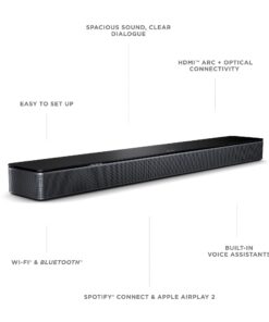 Bose Smart Soundbar 600 with Dolby Atmos, Bluetooth Wireless Sound Bar for TV with Build-In Microphone and Alexa Voice Control, Black 32 710p0Du499L
