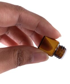 Super Z Outlet 1ml (1/4 dram) Mini Amber Glass Vial Bottles with Orifice Reducer and Cap for Essential Oils, Colognes & Perfumes (12 Pack) 21 710p4rNO4UL