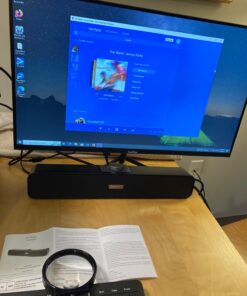 VOTNTUT Computer Speakers,Wired USB Desktop Speaker,Stereo USB Powered Mini Sound Bar Speaker for PC Tablets Desktop Laptop MP3 Mac Air/Pro((USB-C to USB Adapter Included) (Black) Black 29 710pmZUziwL