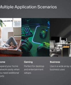 TP-Link TL-SG105, 5 Port Gigabit Unmanaged Ethernet Switch, Network Hub, Ethernet Splitter, Plug & Play, Fanless Metal Design, Shielded Ports, Traffic Optimization,Navy Blue 17 710pw8fJkL