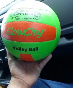 GlowCity Glow in The Dark Volleyball - Light Up Volleyballs Green/Orange 14 710q4qUz9mL