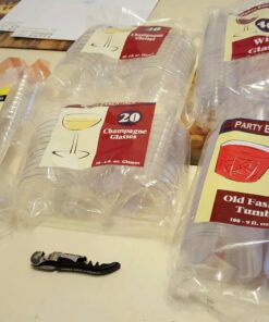 Party Essentials Disposable Hard Plastic Two Pieces Wine Glasses, 40-Count, 5.5-Ounce, Clear 40 Count (Pack of 1) 5.5 oz glass 26 710q72Er0NL