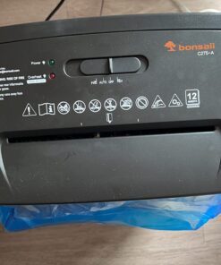 Bonsaii 12-Sheet Cross Cut Paper Shredder, 5.5 Gal Home Office Heavy Duty Shredder for Paper, Credit Card, Mails, Staples, with Transparent Window, High Security Level P-4 (C275-A) 1 2 Sheet 5-Minute 37 710reJ2UAqL