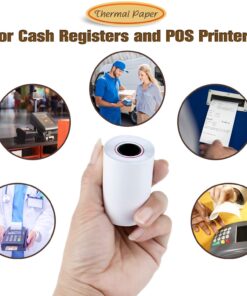 TK Thermal King, (50 Rolls) 2 1/4" 50' feet White Thermal Paper Cash Register POS Receipt, Fits All Credit Card Terminal Great For Cashier Receipt Paper Small Business Premium Quality White 50 Rolls 2-1/4" x 50' 10 710sRsVKTeL