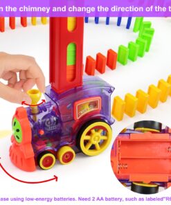 Domino Train, Domino Blocks Set, Building and Stacking Toy Blocks Domino Set for 3-7 Year Old Toys, Boys Girls Creative Gifts for Kids 13 710txRnX2WL