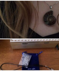 JOYA GIFT Charm Handmade Natural Conch Fossil Ammonite By Silver Wrapped Pendant Necklace (1 PCE). 44 710u04RTFL