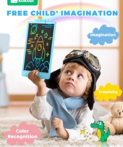KOKODI LCD Writing Tablet, 10 Inch Colorful Toddler Doodle Board Drawing Tablet, Erasable Reusable Electronic Drawing Pads, Educational and Learning Toy for 3-6 Years Old Boy and Girls Blue 10in 20 710uy9rYT9L