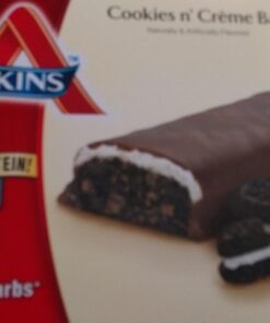 Atkins Cookies & Creme Protein Meal Bar, High Fiber, 13g Protein, 2g Sugar, 4g Net Carb, Meal Replacement, Keto Friendly, 5 Count 27 710v4m56LmL 1