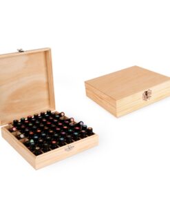 Wooden Essential Oil Box - Holds 52 (5-15 ml) & 6 (10ml Roll-On) Essential Oil Bottles - Perfect Essential Oils Case for Presentations - Protects Your Oils from Damaging Sunlight 1 Count (Pack of 1) 23 710vnwyI1nL
