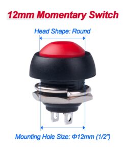12MM Waterproof Momentary Push Button Switch 15PCS ON- Off Switch (5 Colors) 22 710wDpVDBWL