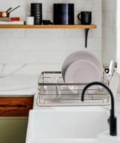 Neat-O Stainless Steel Rustproof Dish Drying Rack with Cutlery Holder and Board 21 710wE0VEuFL