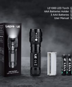 Lighting EVER LED Flashlights High Lumens, Small Flashlight, Zoomable, Waterproof, Adjustable Brightness Flash Light for Outdoor, Emergency, AAA Batteries Included, Tactical & Camping Accessories 1 26 710xGoV1qDL