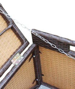 Victoria Young Resin Wicker Deck Box Storage Bench Container with Seat and Cushion Indoor and Outdoor Use, 60 Gallon, Espresso Brown 13 710xbRhrbL
